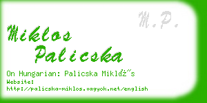 miklos palicska business card